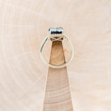 "SIENNA" - EMERALD CUT TURQUOISE ENGAGEMENT RING WITH DIAMOND HALO & ACCENTS-12