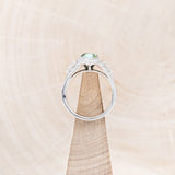 "SOFIA" - PEAR-SHAPED TURQUOISE ENGAGEMENT RING WITH DIAMOND HALO & ACCENTS