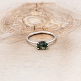 OVAL MOSS AGATE SOLITAIRE ENGAGEMENT RING