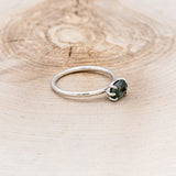 OVAL MOSS AGATE SOLITAIRE ENGAGEMENT RING