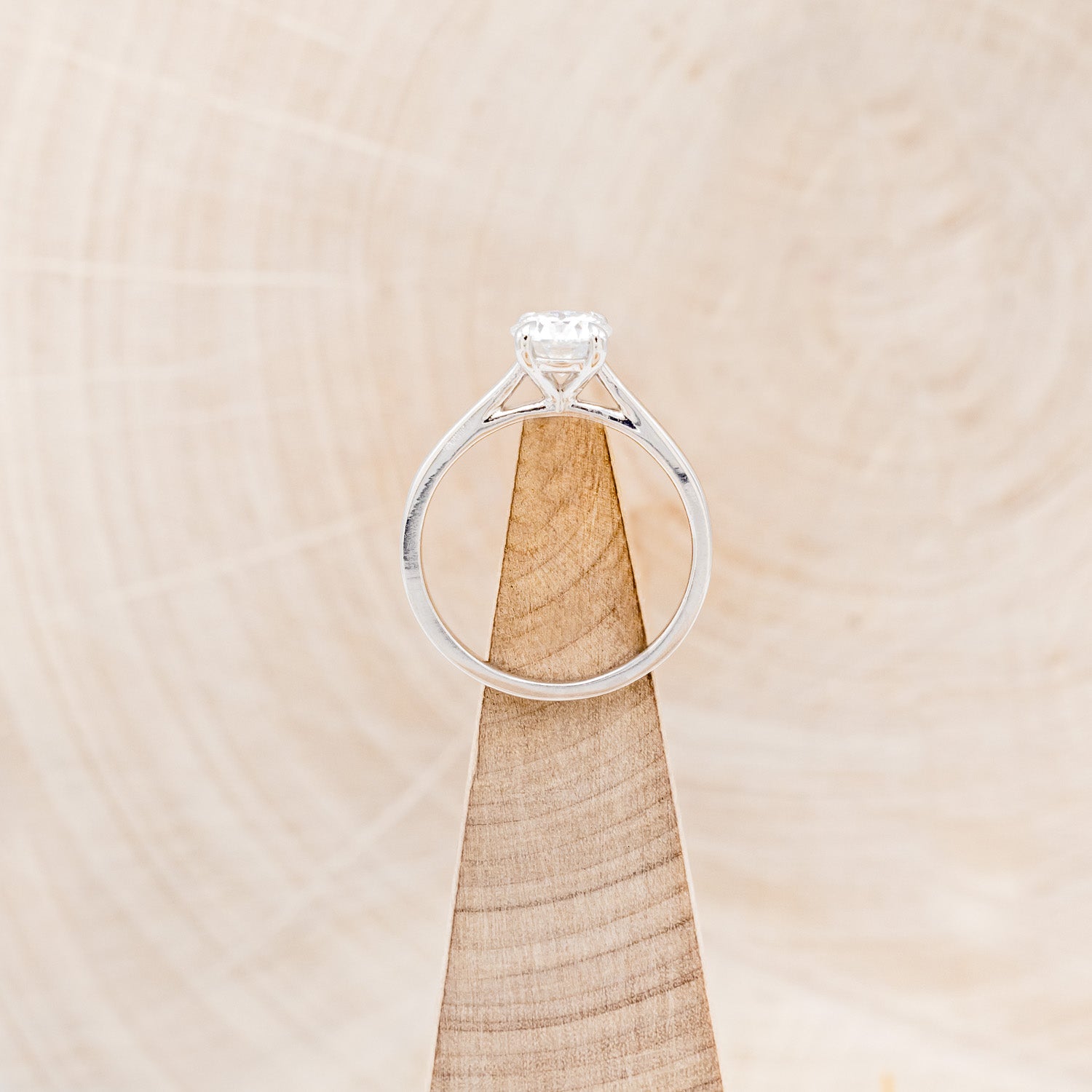 ROUND CUT MOISSANITE SOLITAIRE ENGAGEMENT RING WITH "ZUNI" TURQUOISE RING GUARD-7