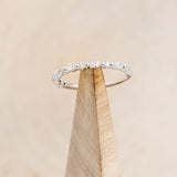 ANNIVERSARY BAND WITH MARQUISE & ROUND DIAMOND ACCENTS - 14K WHITE GOLD - SIZE 8-Staghead Designs