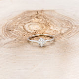 "STARLA" - ROUND CUT MOISSANITE ENGAGEMENT RING WITH STARBURST DIAMOND HALO-10