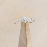 "STARLA" - ROUND CUT MOISSANITE ENGAGEMENT RING WITH STARBURST DIAMOND HALO-7