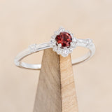 "STARLA" - ROUND CUT ENGAGEMENT RING WITH STARBURST DIAMOND HALO-15