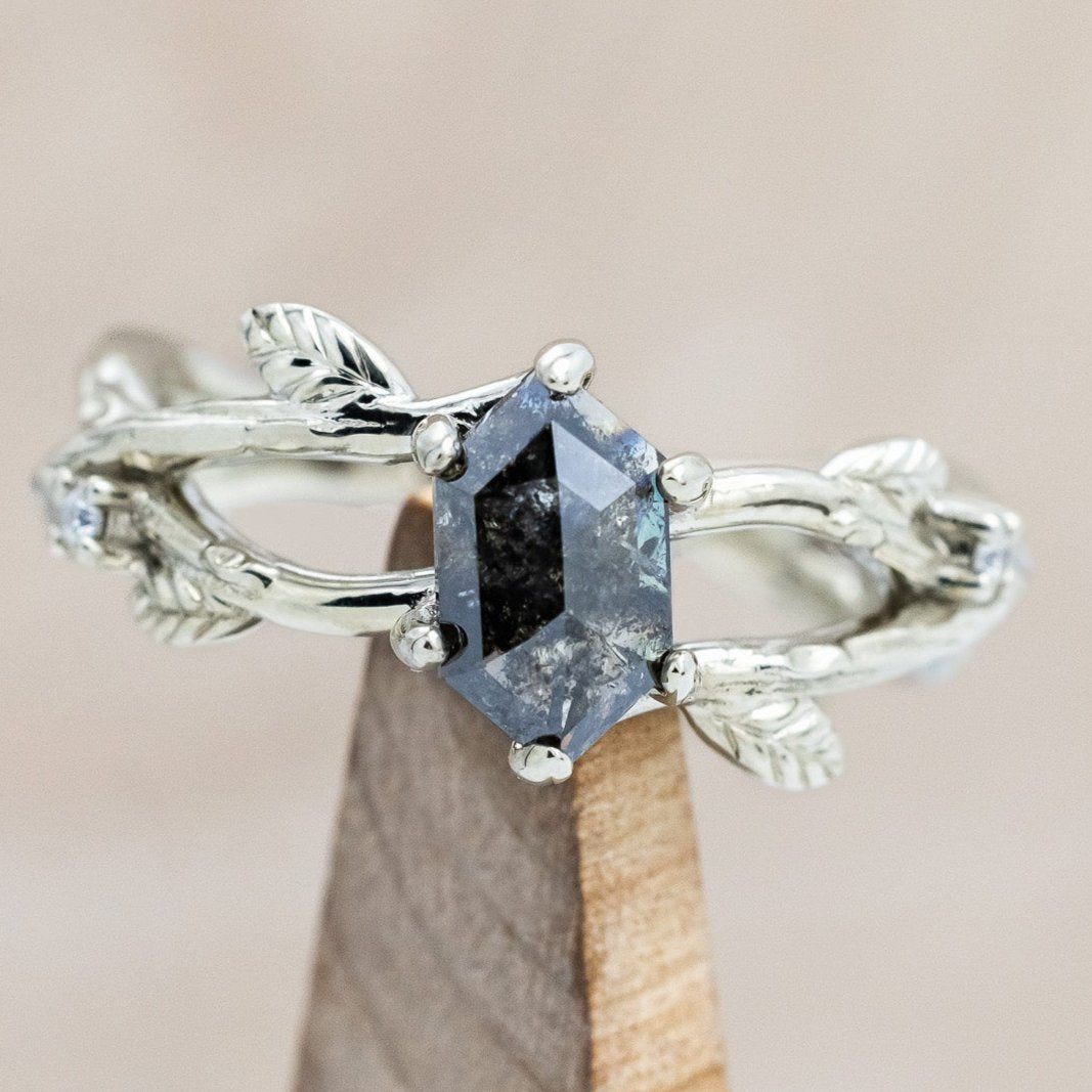 "ARTEMIS ON THE VINE" - BRANCH-STYLE ENGAGEMENT RING WITH DIAMOND ACCENTS - MOUNTING ONLY - SELECT YOUR OWN STONE-Staghead Designs
