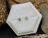 1/5ct ROUND SALT & PEPPER DIAMOND STUD PRESS FIT EARRINGS-Staghead Designs