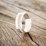 "TANNER" - TWO INLAY WEDDING BAND-Staghead Designs