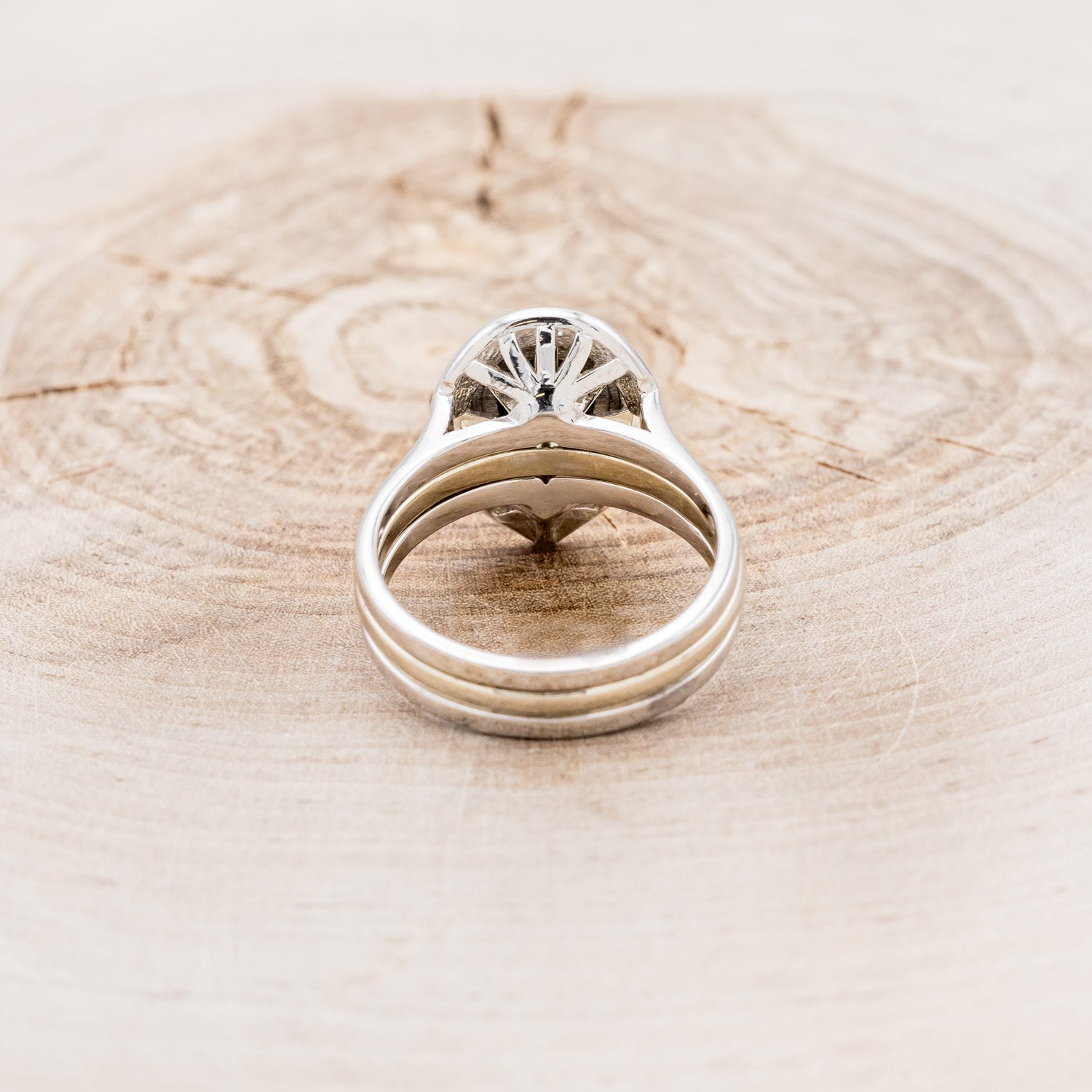 "TERRA" BRIDAL SUITE - PEAR-SHAPED TURQUOISE ENGAGEMENT RING WITH DIAMOND HALO & TRACERS-5