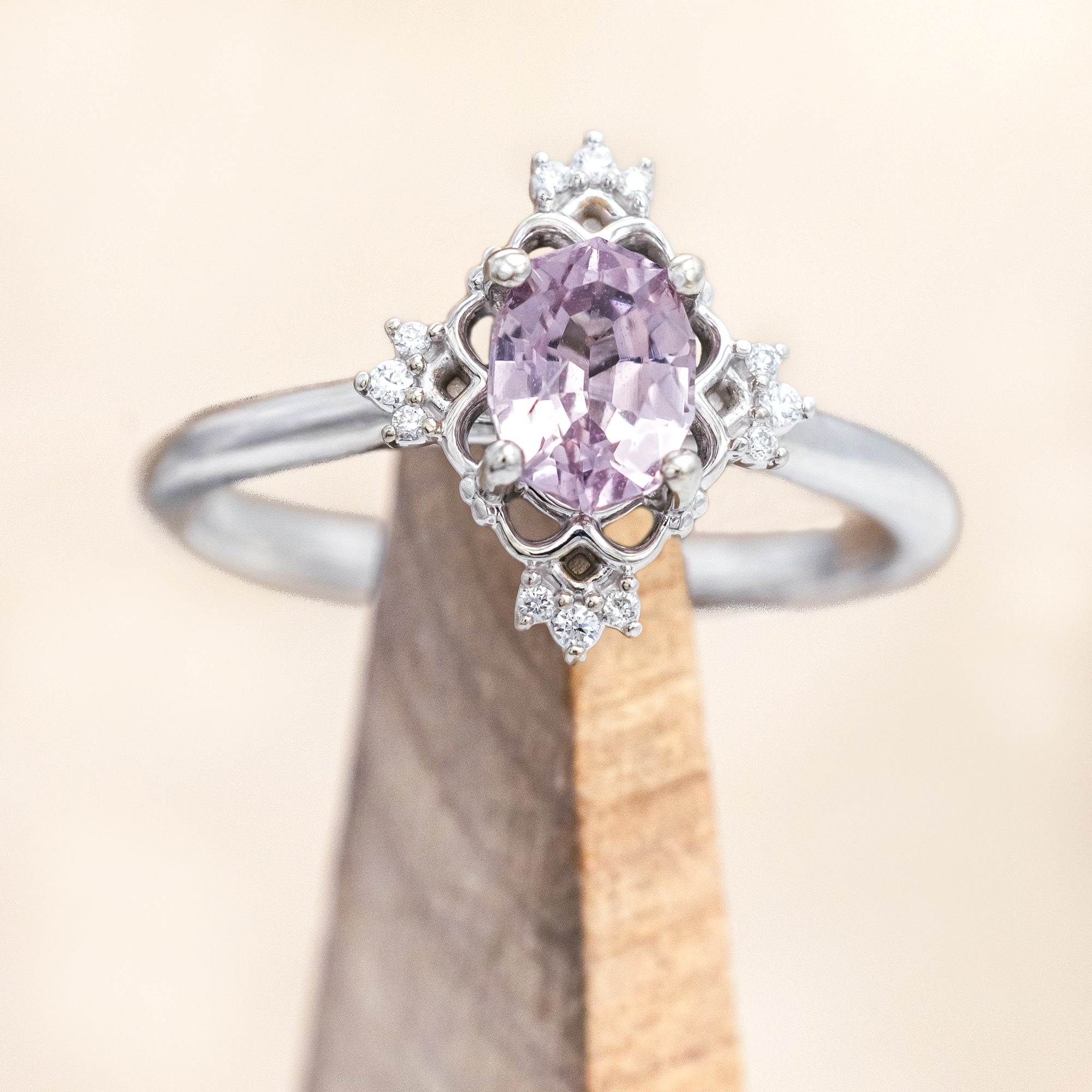 "TREVA" - ENGAGEMENT RING WITH DIAMOND ACCENTS - MOUNTING ONLY - SELECT YOUR OWN STONE-Staghead Designs