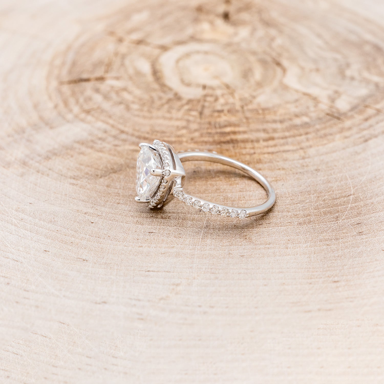 "ELENA" - TRILLION CUT MOISSANITE ENGAGEMENT RING WITH DIAMOND HALO & ACCENTS-3