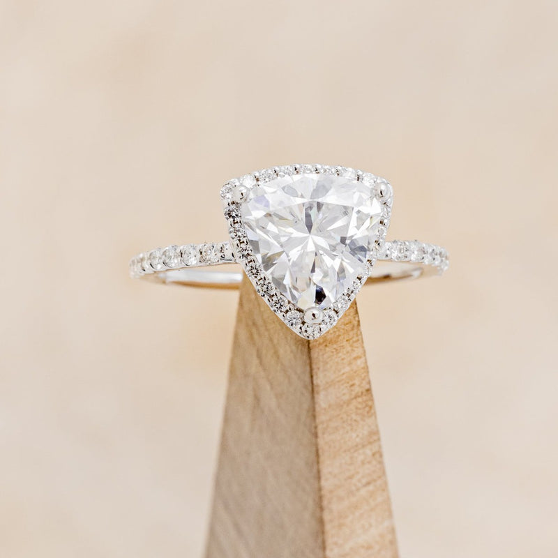 "ELENA" - TRILLION CUT MOISSANITE ENGAGEMENT RING WITH DIAMOND HALO & ACCENTS-1