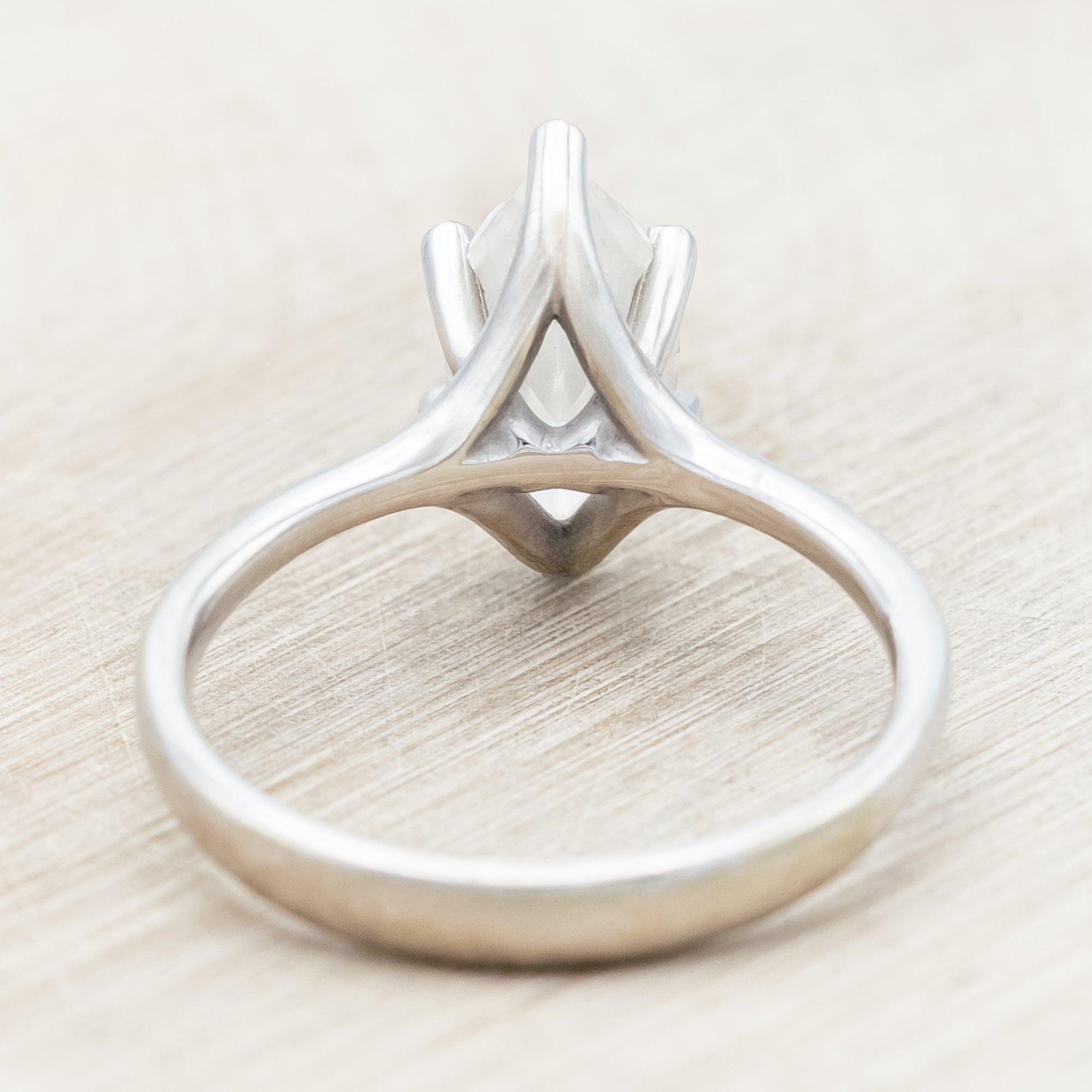 "TULIP" - MARQUISE CUT MOISSANITE ENGAGEMENT RING WITH "IDHAL" DIAMOND STACKING BAND-Staghead Designs