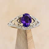 "RELICA" - OVAL AMETHYST ENGAGEMENT RING WITH DIAMOND ACCENTS-1