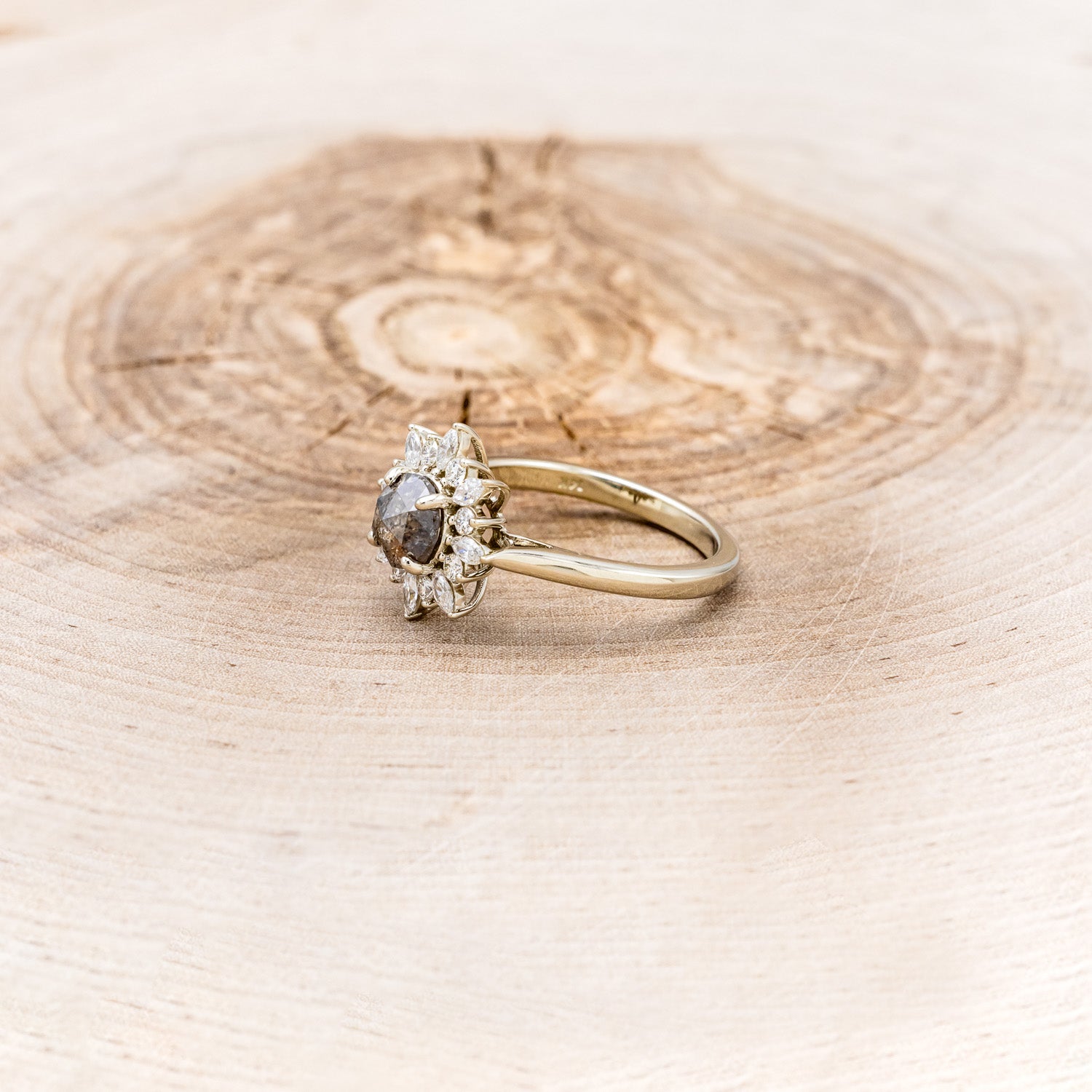 "CASSIOPEIA" - ENGAGEMENT RING WITH DIAMOND ACCENTS - MOUNTING ONLY - SELECT YOUR OWN STONE-3