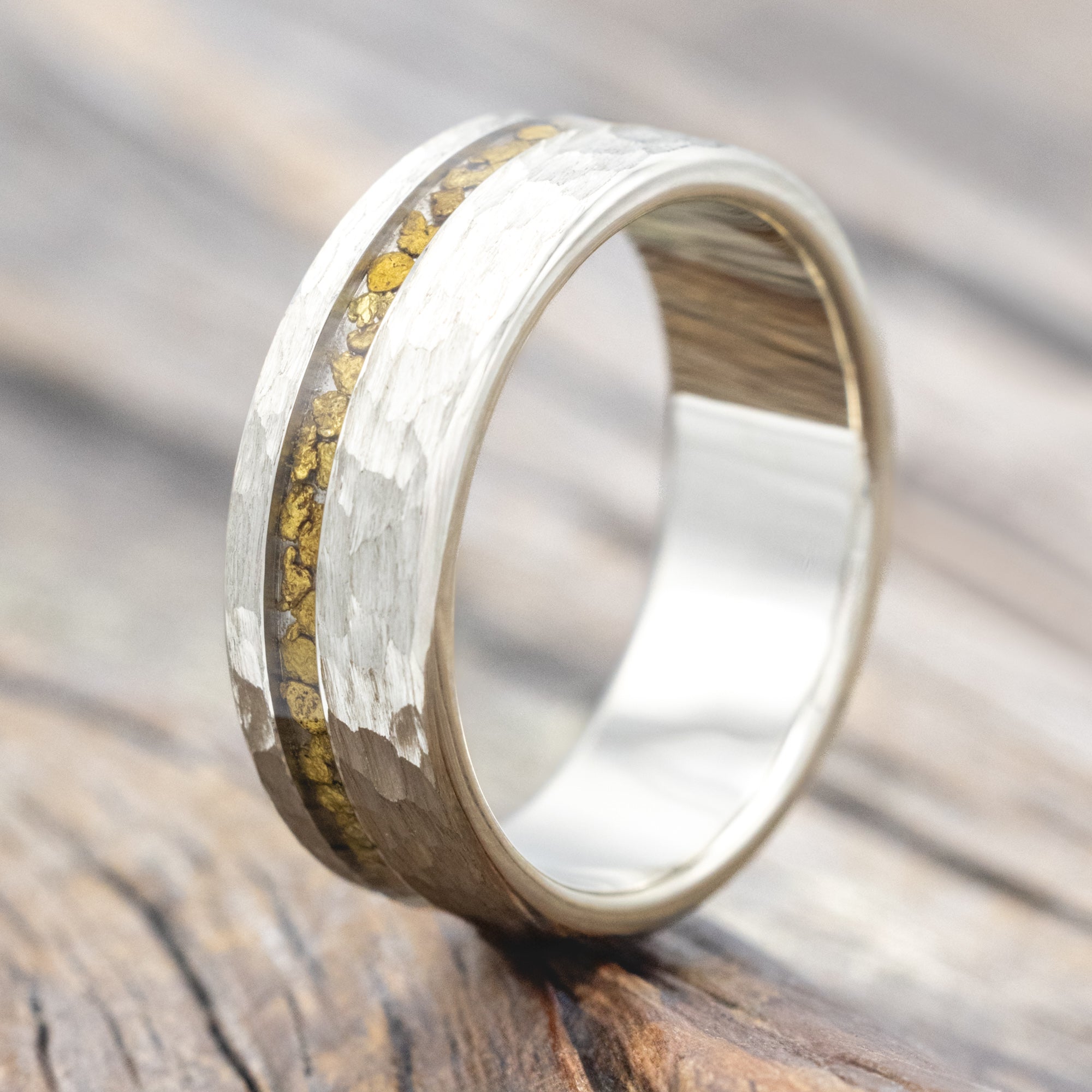 "VERTIGO" - GOLD NUGGET WEDDING RING-Staghead Designs