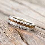 "VERTIGO" - HAMMERED OLIVE WOOD WEDDING BAND-Staghead Designs