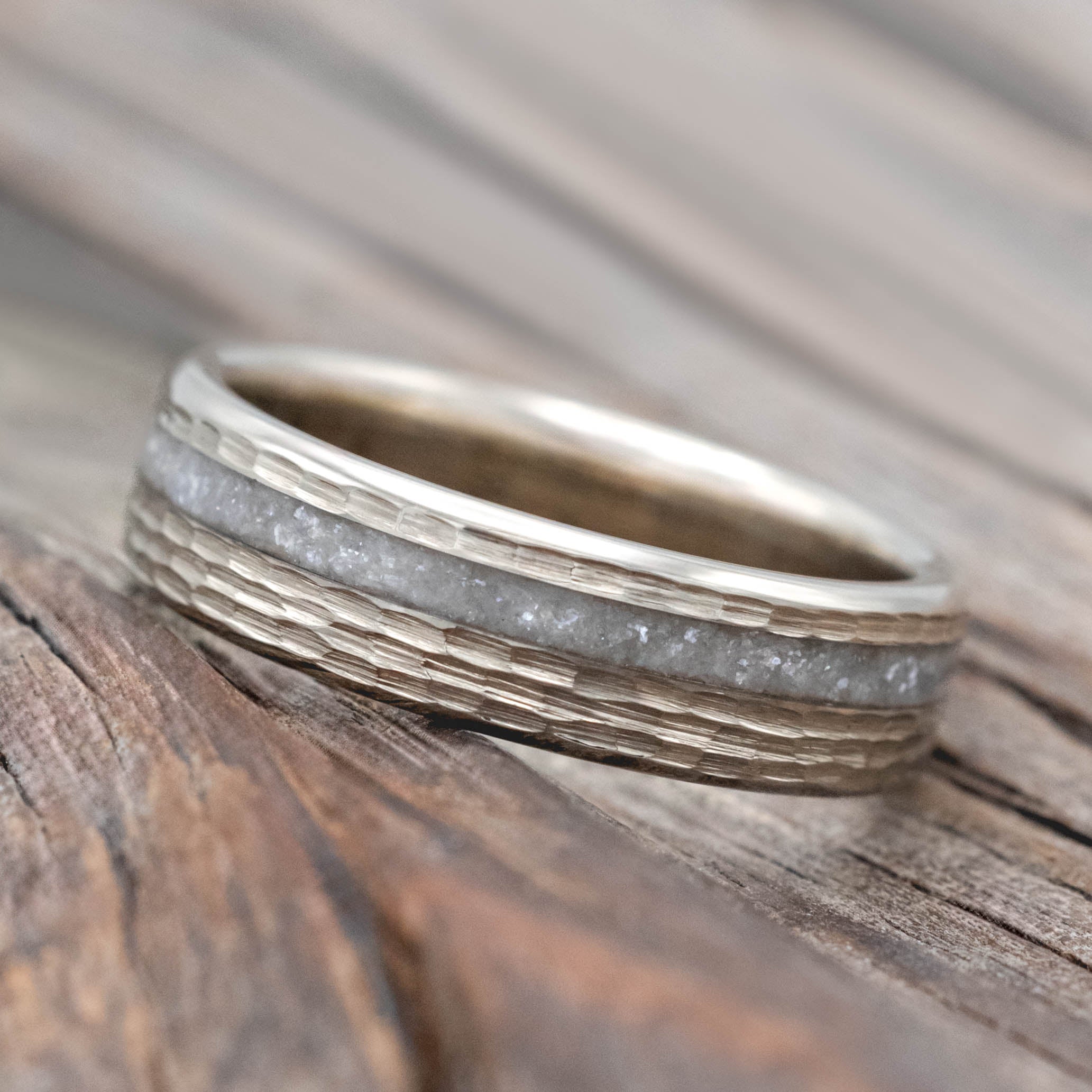 "VERTIGO" - DIAMOND DUST WEDDING RING WITH CUSTOM FINISH