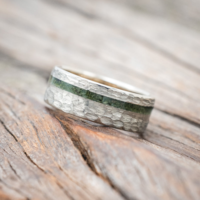 "VERTIGO" - MOSS WEDDING BAND WITH A HAMMERED FINISH-Staghead Designs