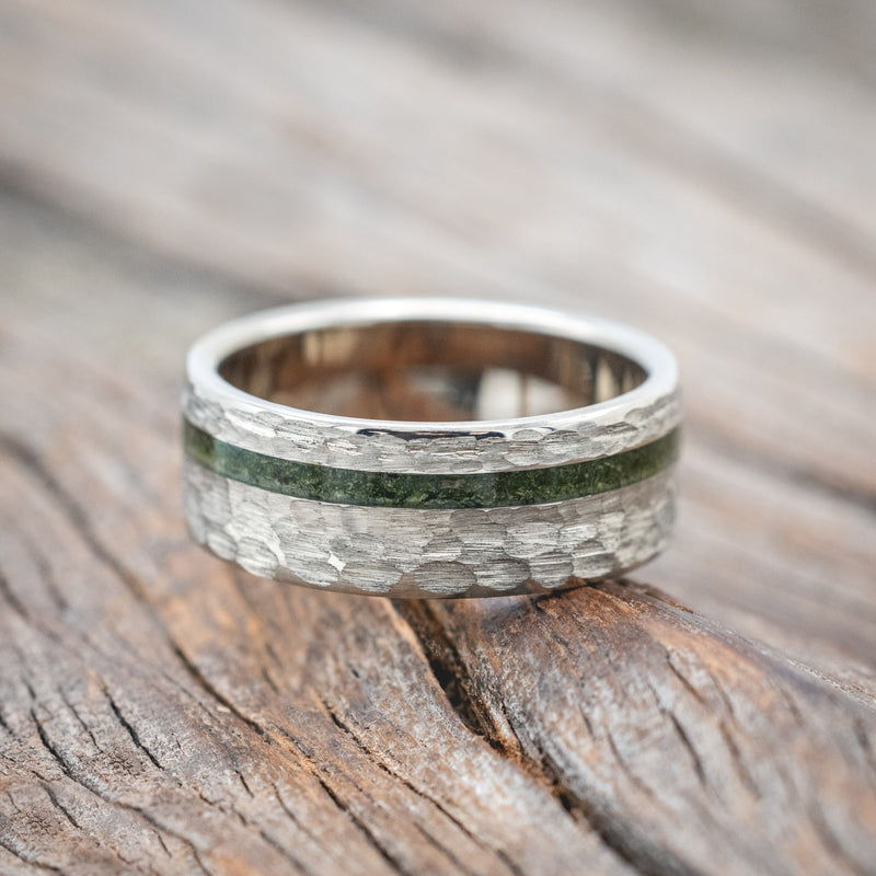 "VERTIGO" - MOSS WEDDING BAND WITH A HAMMERED FINISH-Staghead Designs