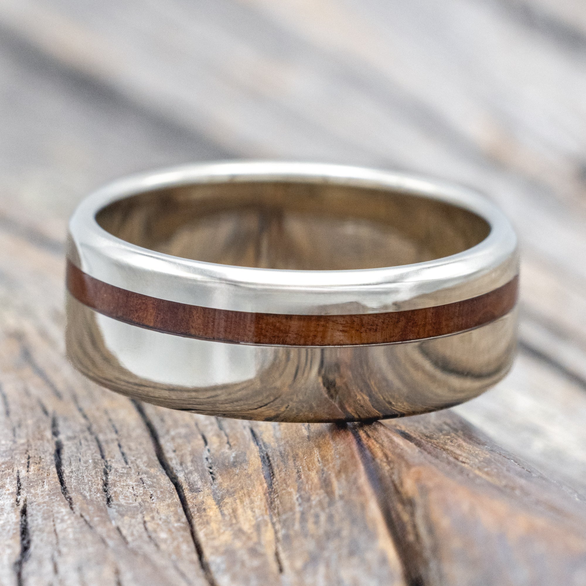 "VERTIGO" - REDWOOD WEDDING RING-Staghead Designs