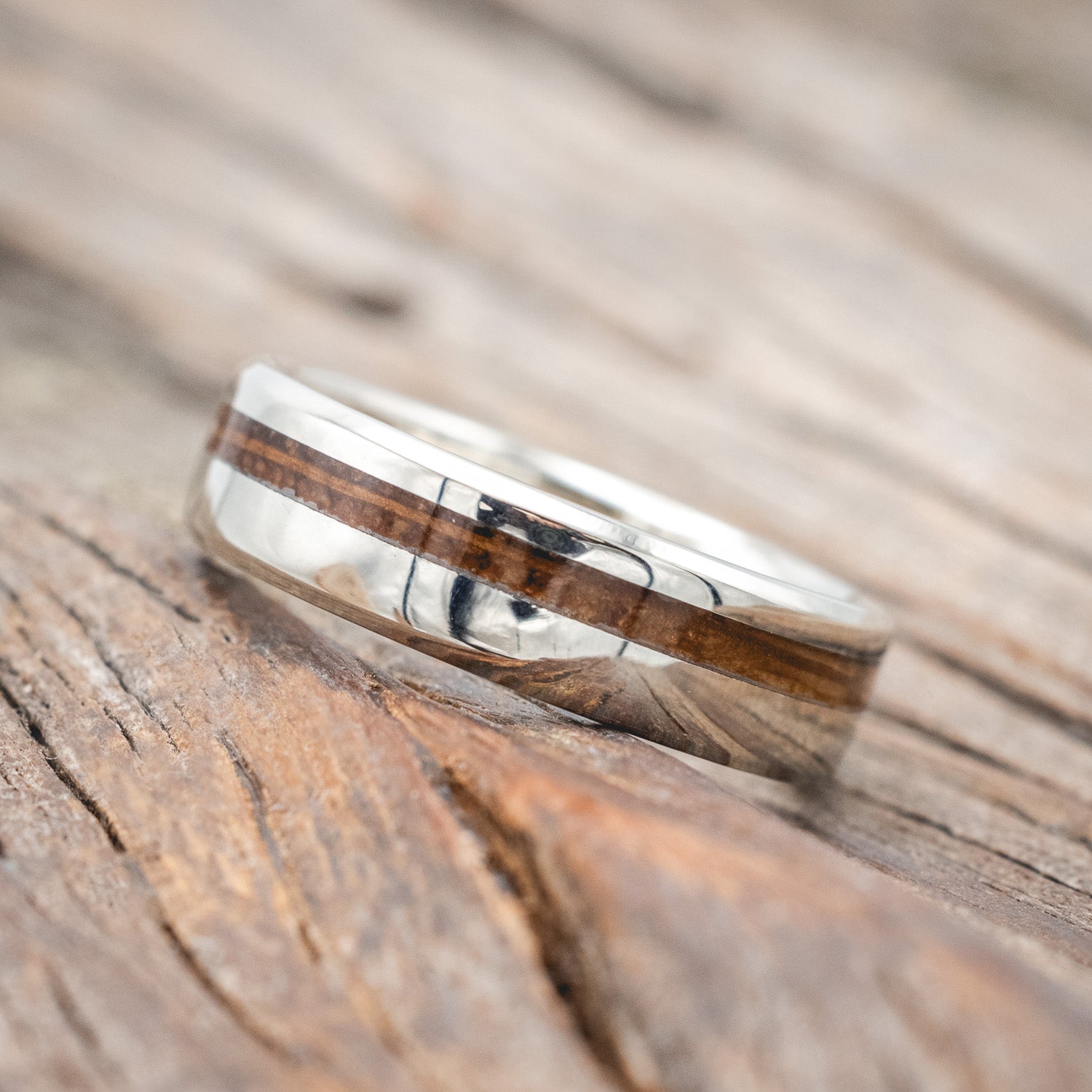 "VERTIGO" - WHISKEY BARREL OAK WEDDING BAND-Staghead Designs