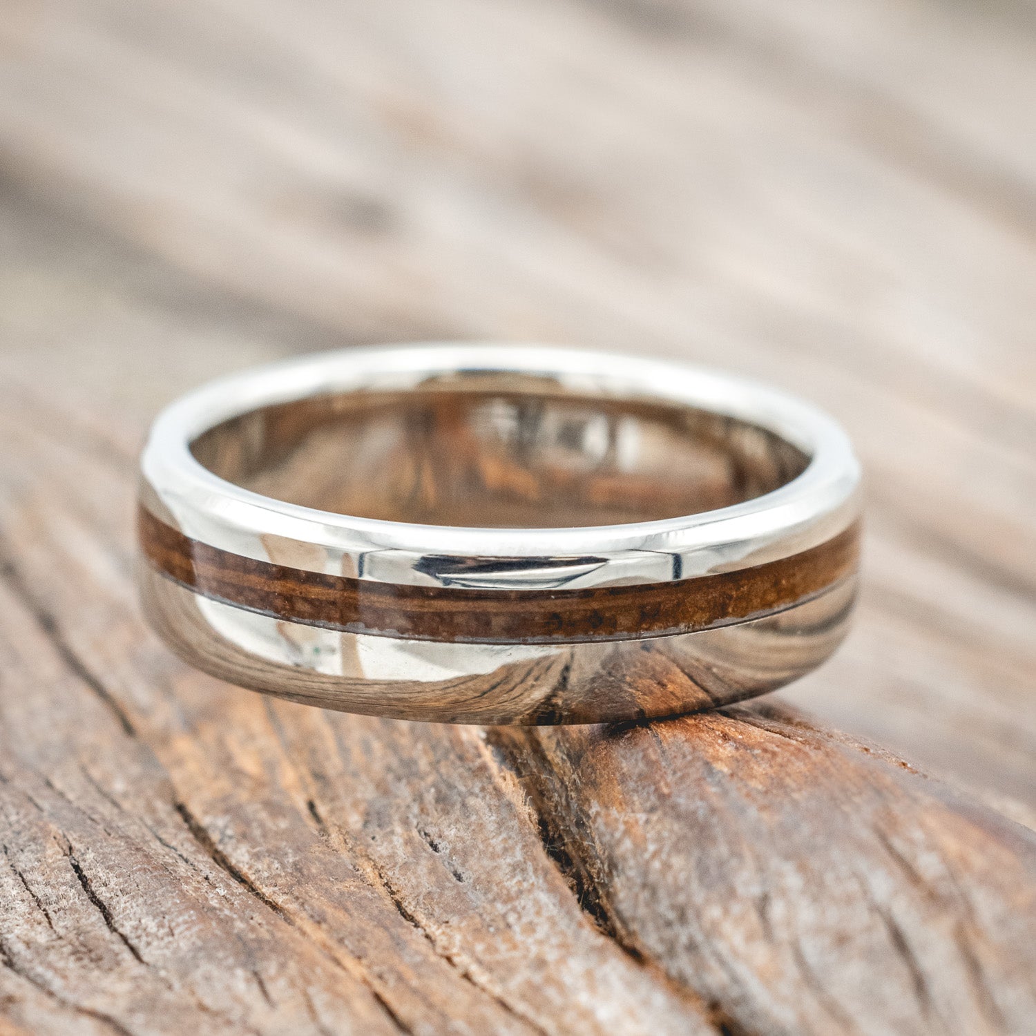 "VERTIGO" - WHISKEY BARREL OAK WEDDING BAND-Staghead Designs
