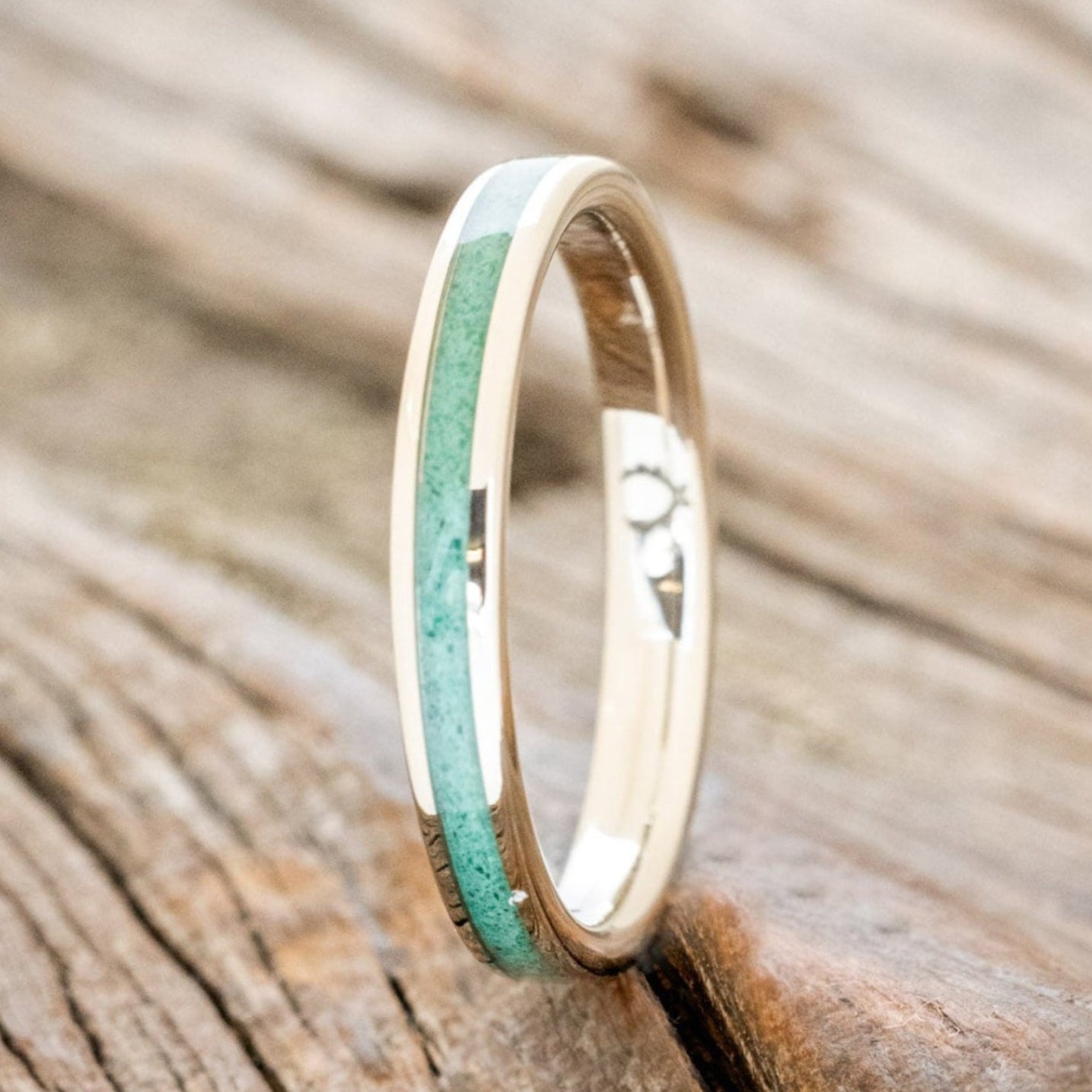 "VERTIGO" - MATCHING SET OF MALACHITE WEDDING BANDS-26