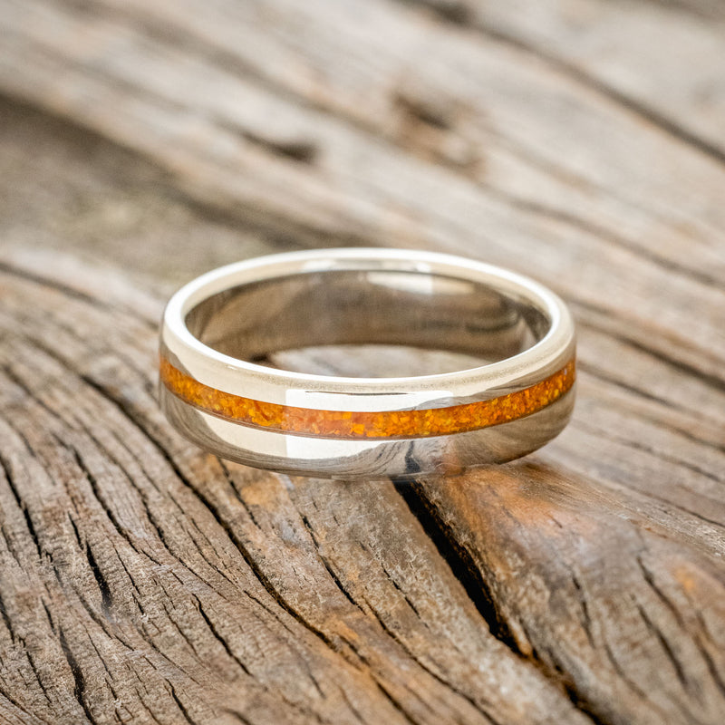 "VERTIGO" - ORANGE OPAL WEDDING RING-3