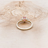 "SONNET" - HEART-SHAPED PINK TOURMALINE ENGAGEMENT RING WITH DIAMOND ACCENTS-5