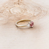 "SONNET" - HEART-SHAPED PINK TOURMALINE ENGAGEMENT RING WITH DIAMOND ACCENTS-2