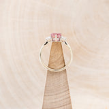 "SONNET" - HEART-SHAPED PINK TOURMALINE ENGAGEMENT RING WITH DIAMOND ACCENTS-6