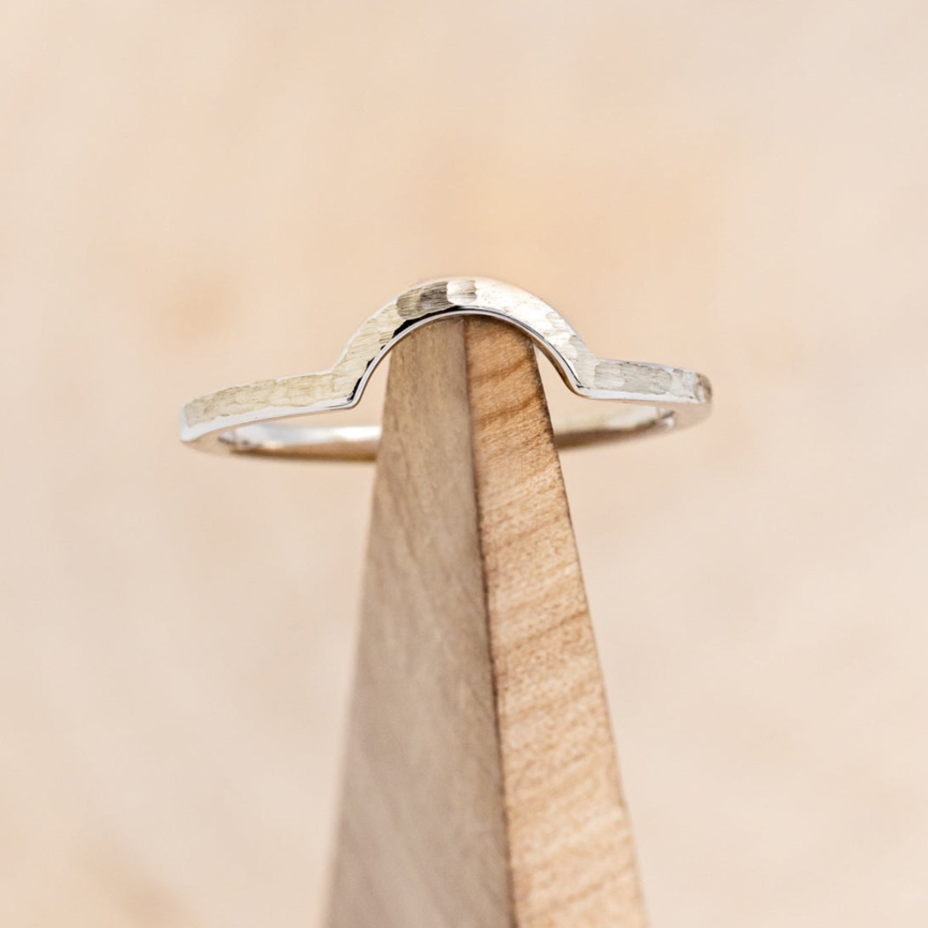"EVELYN" - BEZEL SET MOSS AGATE SOLITAIRE ENGAGEMENT RING WITH TRACER IN A HAMMERED FINISH-13