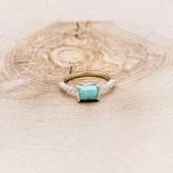 "AZURA" - EMERALD CUT TURQUOISE ENGAGEMENT RING WITH DIAMOND ACCENTS - 4
