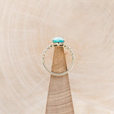 "AZURA" - EMERALD CUT TURQUOISE ENGAGEMENT RING WITH DIAMOND ACCENTS - 6