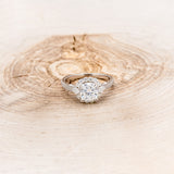 "OPHELIA" - CUSHION CUT MOISSANITE ENGAGEMENT RING WITH "XENA" RING GUARD-10