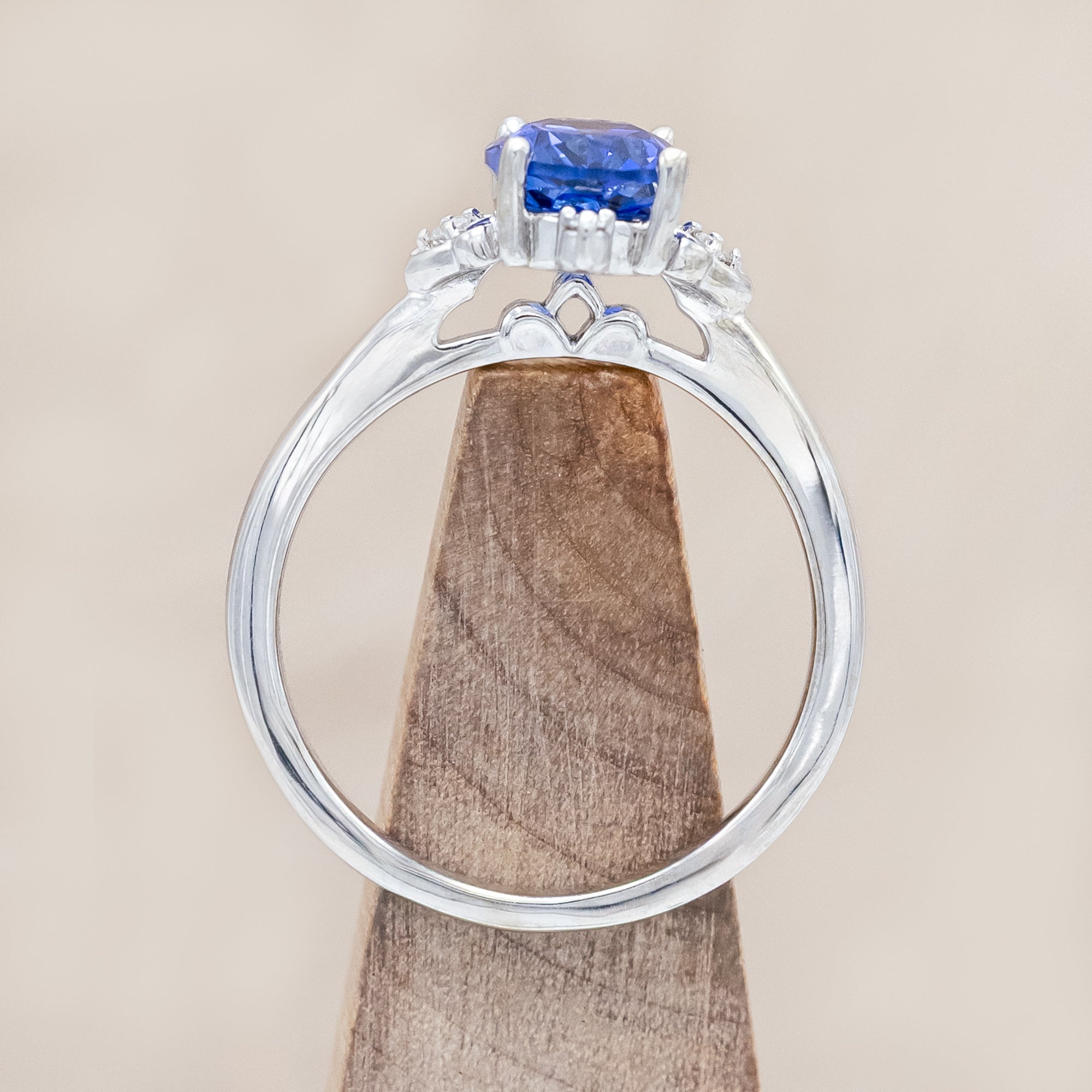 "ZELLA" - OVAL CUT ENGAGEMENT RING WITH DIAMOND ACCENTS-Staghead Designs