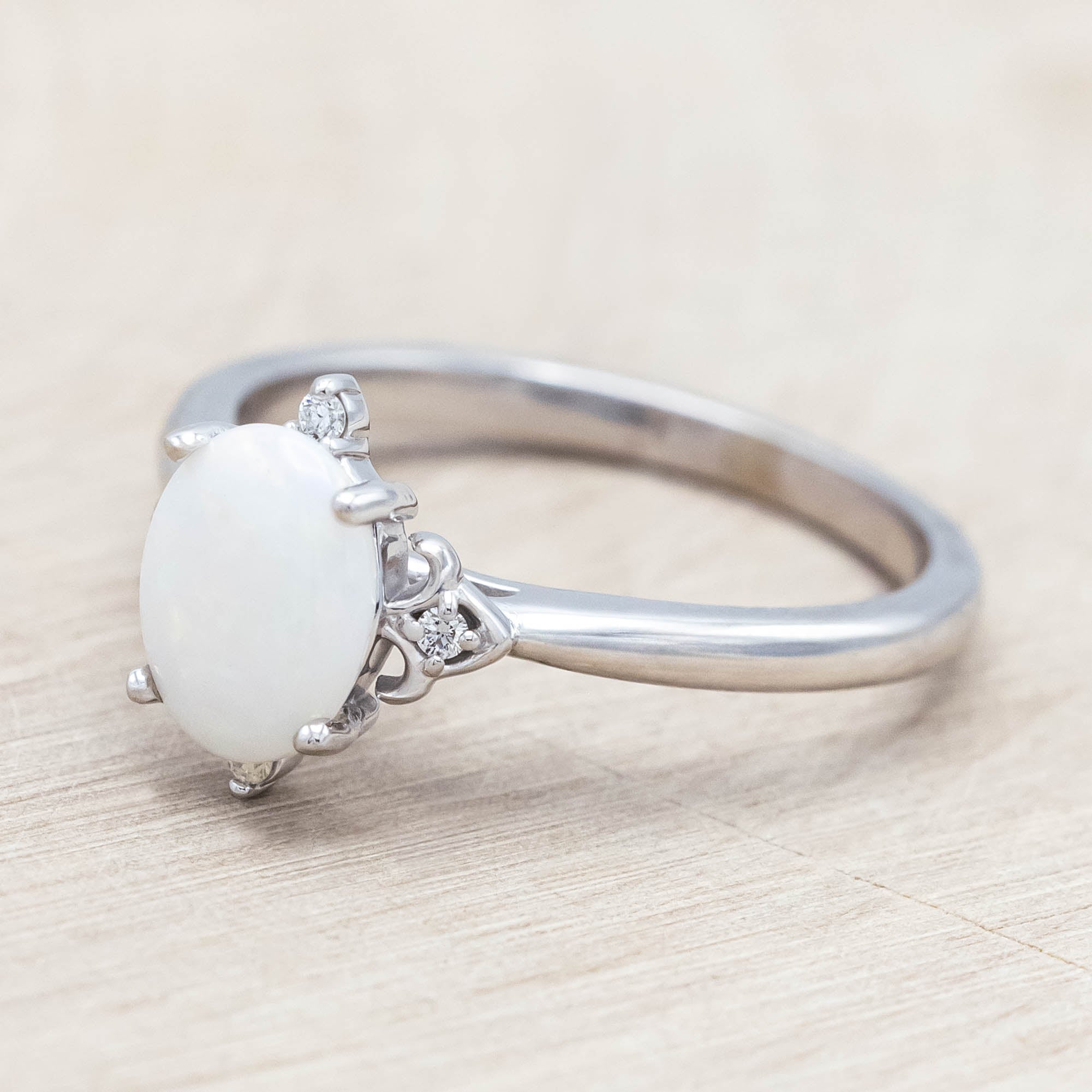 "ZELLA" - OVAL CUT ENGAGEMENT RING WITH DIAMOND ACCENTS-Staghead Designs