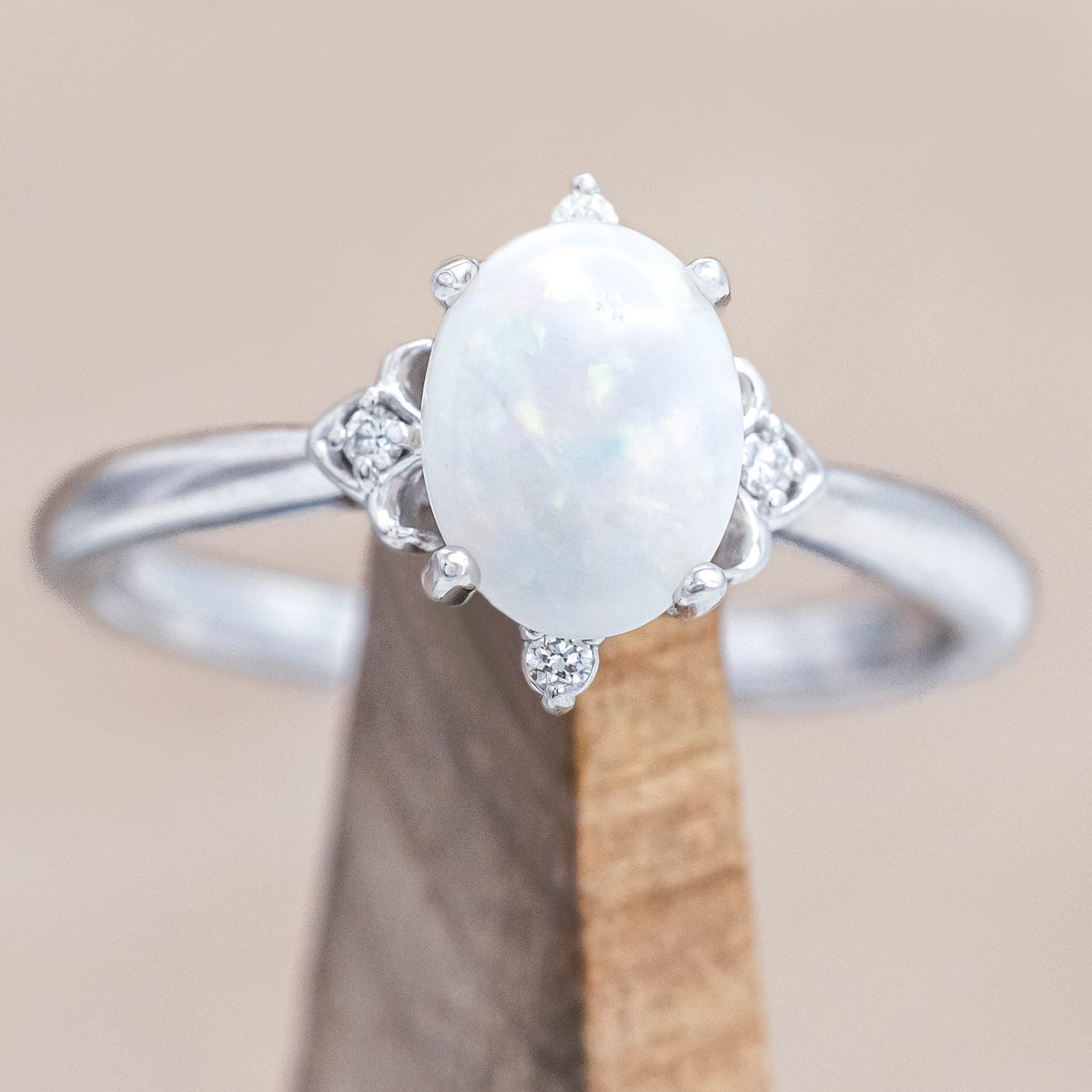"ZELLA" - OVAL CUT ENGAGEMENT RING WITH DIAMOND ACCENTS-Staghead Designs