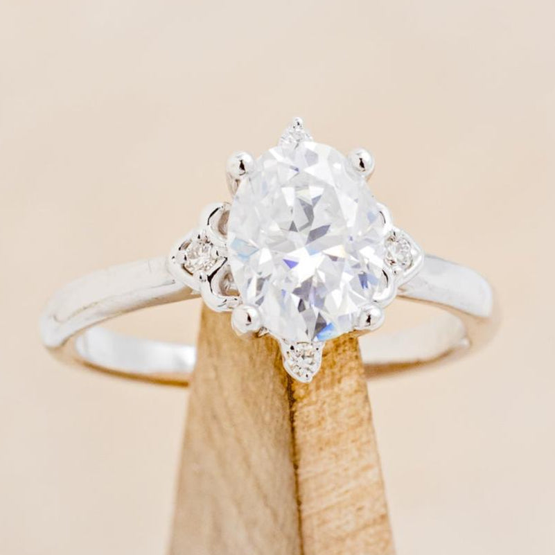 "ZELLA" - OVAL MOISSANITE ENGAGEMENT RING WITH DIAMOND ACCENTS-13