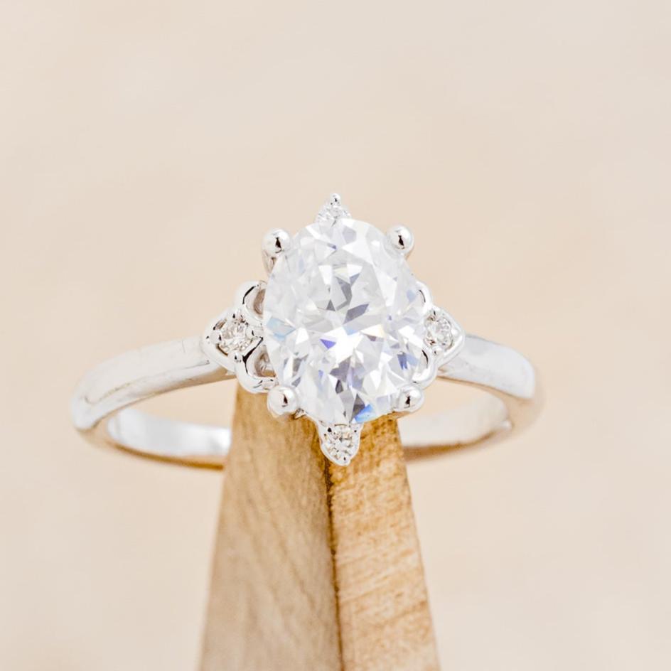 "ZELLA" - OVAL MOISSANITE ENGAGEMENT RING WITH DIAMOND ACCENTS-13