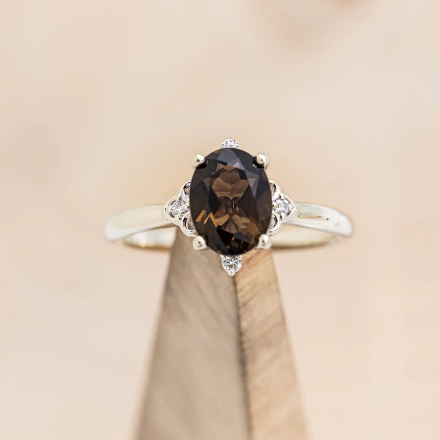 "ZELLA" - OVAL CUT ENGAGEMENT RING WITH DIAMOND ACCENTS-Staghead Designs