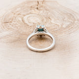 "ZELLA" - EMERALD CUT TURQUOISE ENGAGEMENT RING WITH DIAMOND ACCENTS