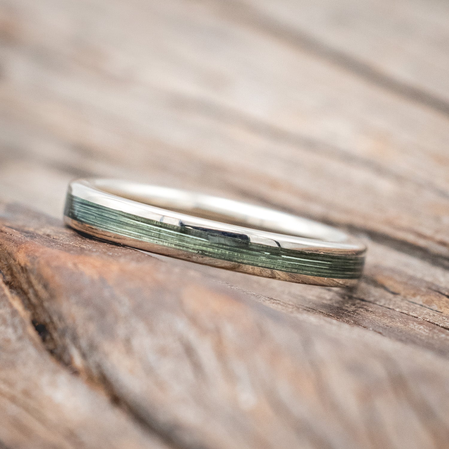 "ETERNA" - GREEN MONO FISHING LINE STACKING BAND-Staghead Designs