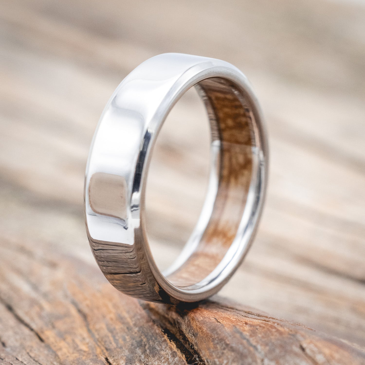 WHISKEY BARREL LINED WEDDING BAND-Staghead Designs