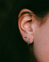 TURQUOISE HUGGIE HOOP EARRINGS-4