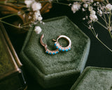 TURQUOISE HUGGIE HOOP EARRINGS