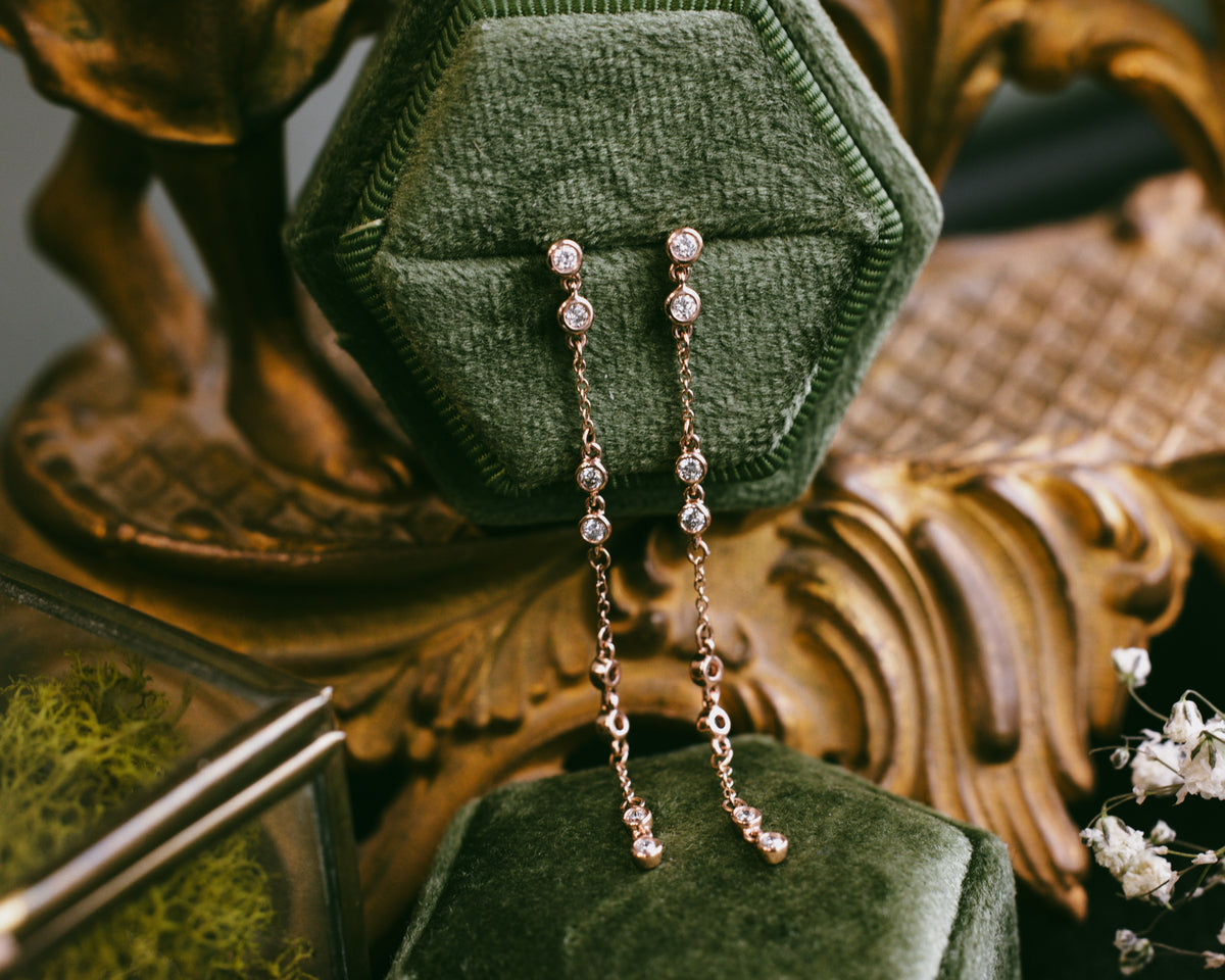 1/3 CTW NATURAL DIAMOND CHAIN EARRINGS-10