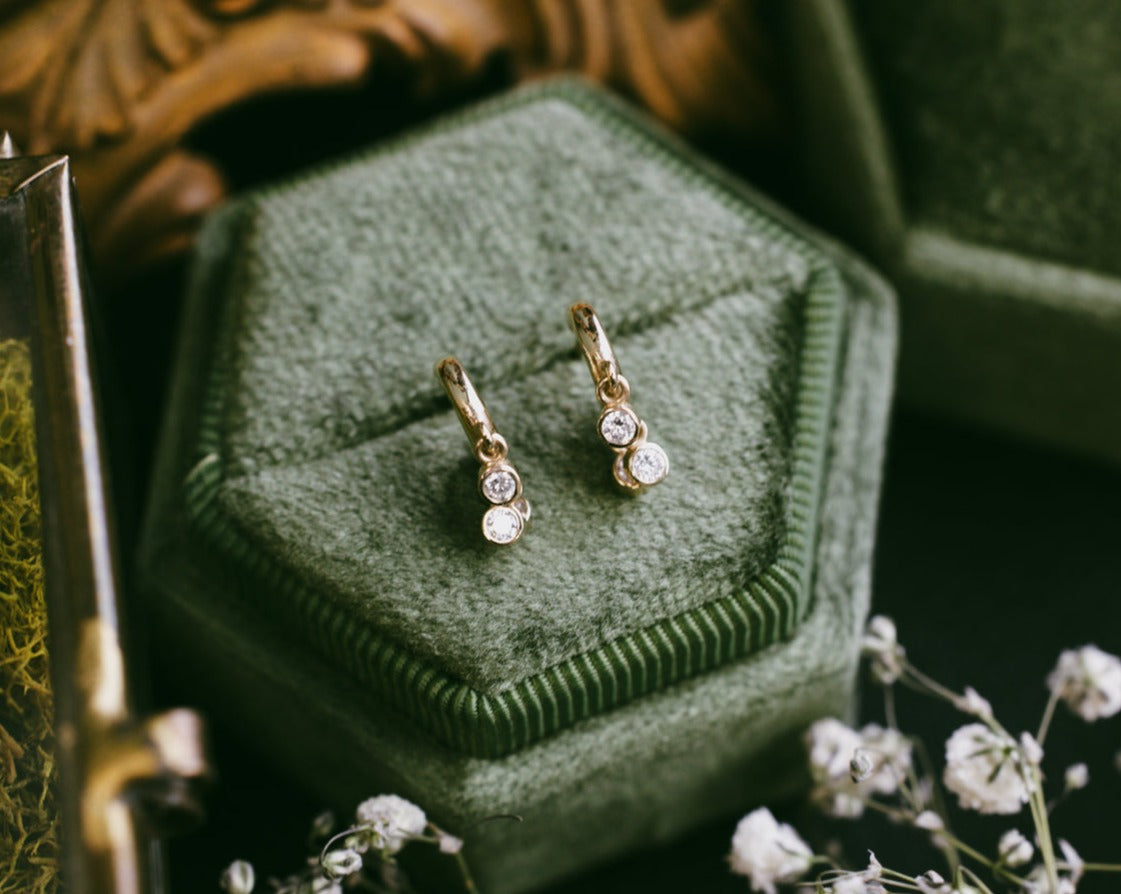 1/5 CTW ROUND NATURAL DIAMOND FRINGE HOOP EARRINGS-4