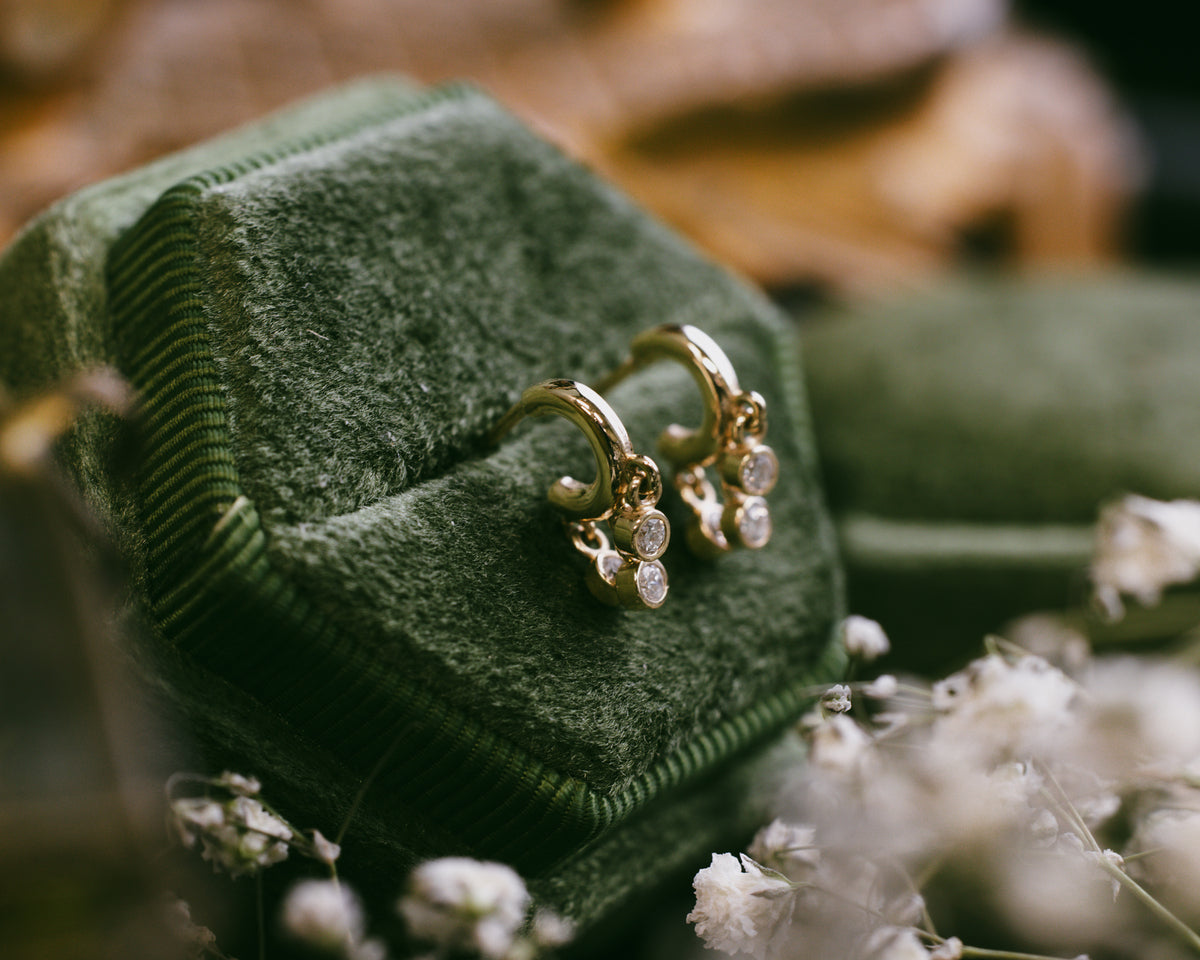 1/5 CTW ROUND NATURAL DIAMOND FRINGE HOOP EARRINGS-5